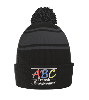 Sport-Tek® Stripe Pom Pom Beanie